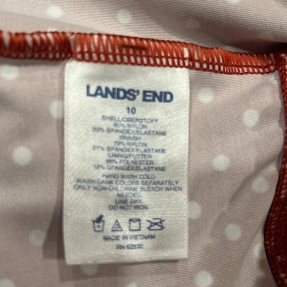 Lands’end tankini polka dot swim top size 10. - Picture 5 of 10